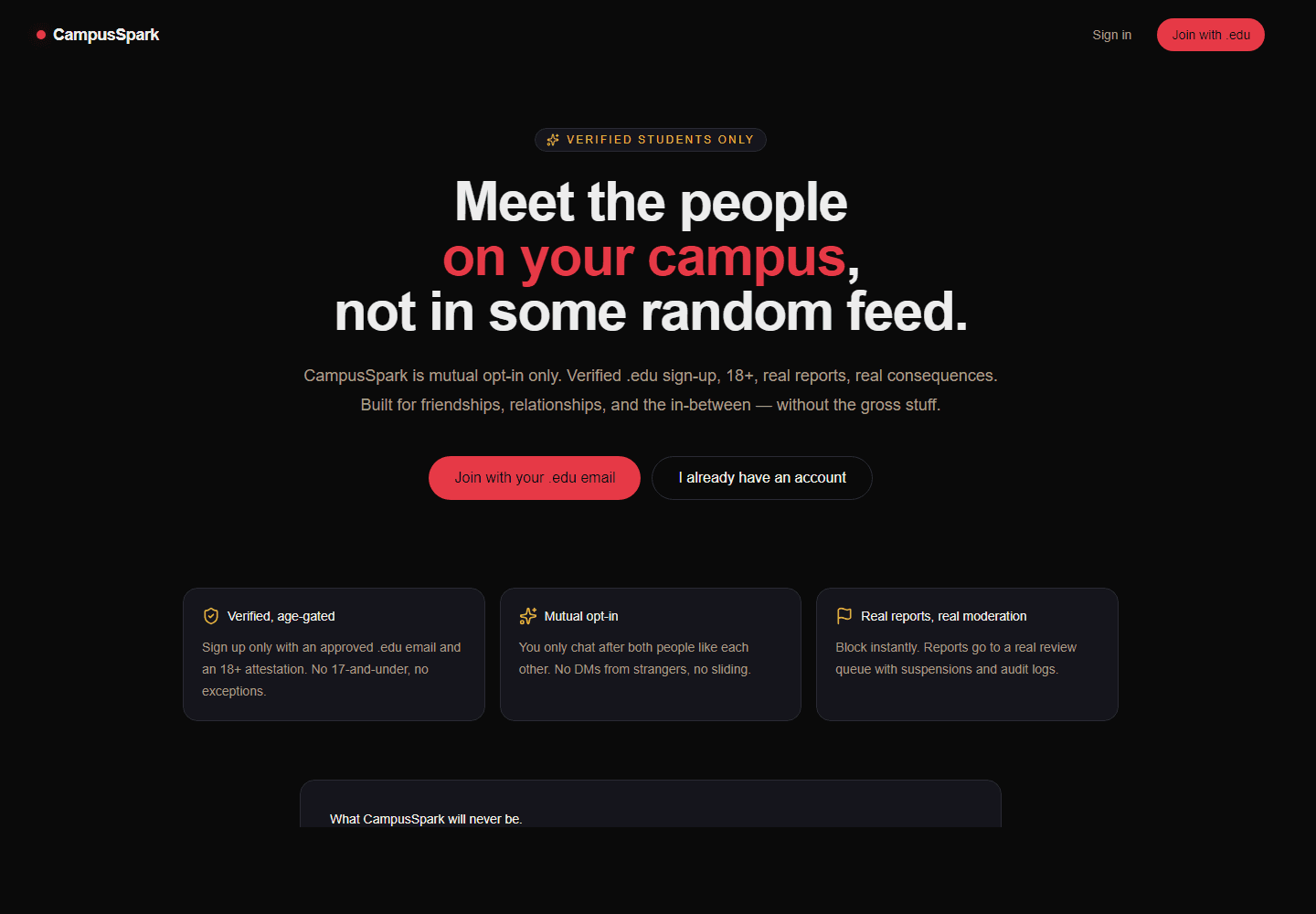 CampusSpark website screenshot