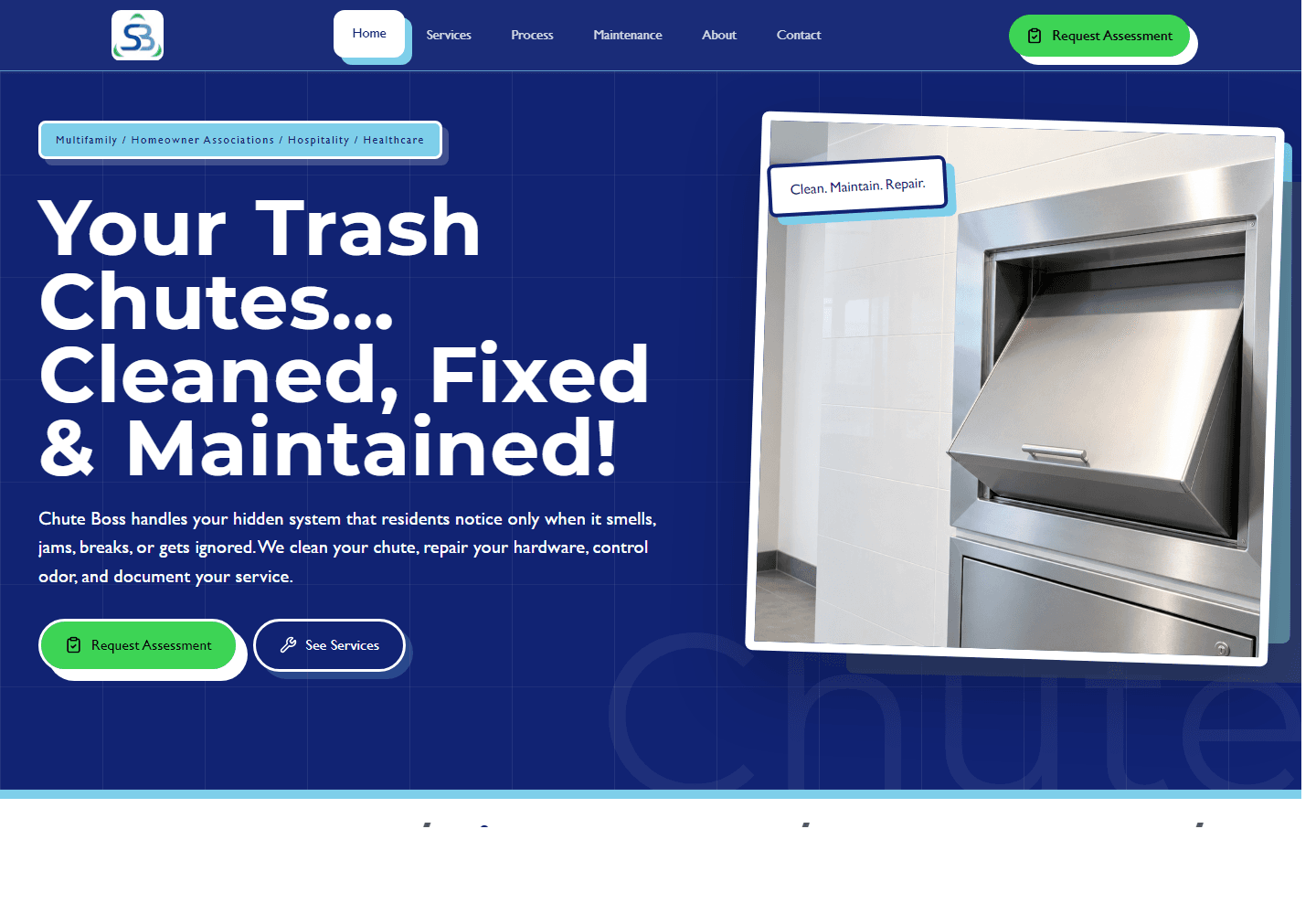 Chute Boss website screenshot