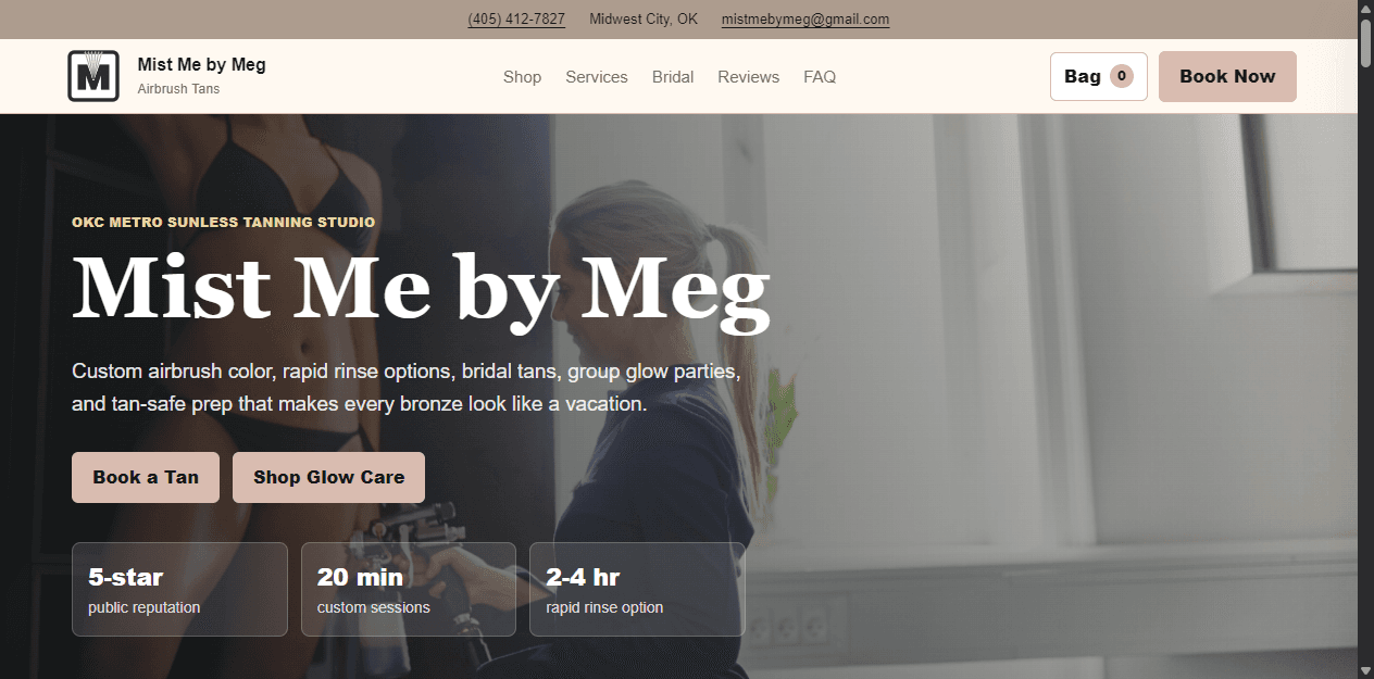 Mist Me by Meg website screenshot