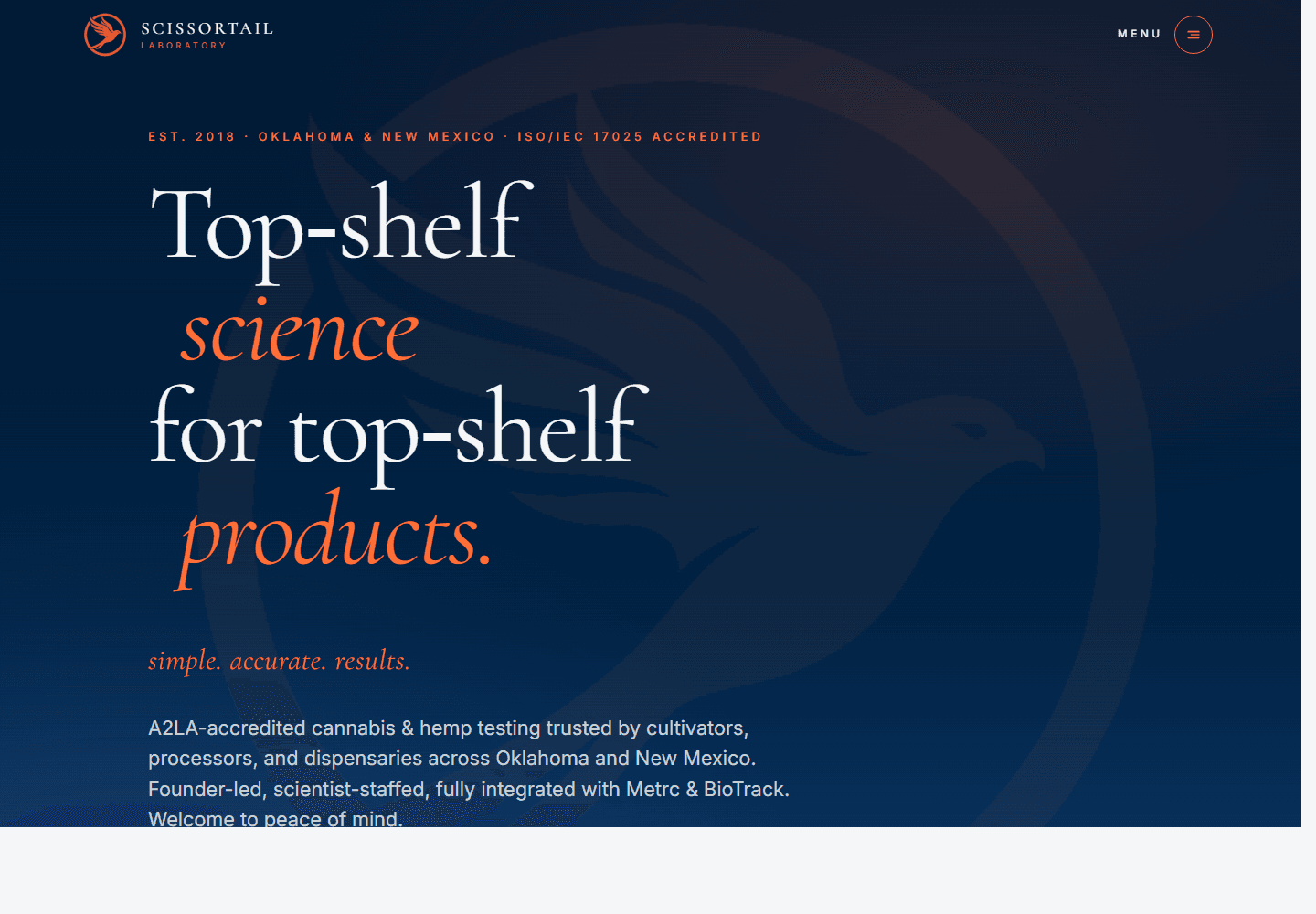 Scissortail Laboratory website screenshot