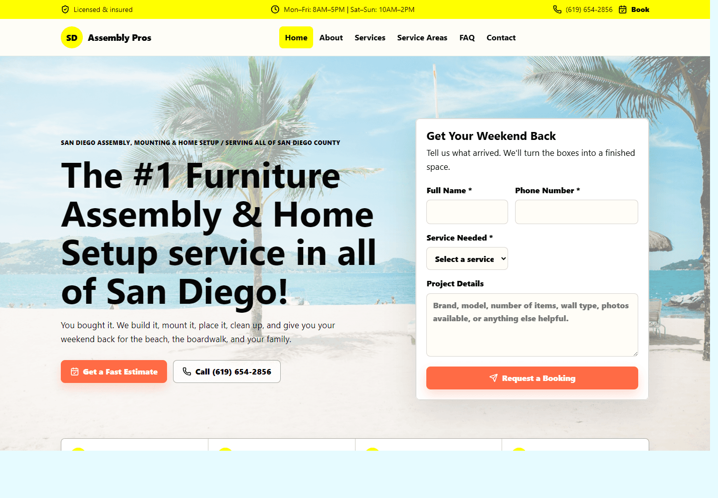 SD Assembly Pros website screenshot